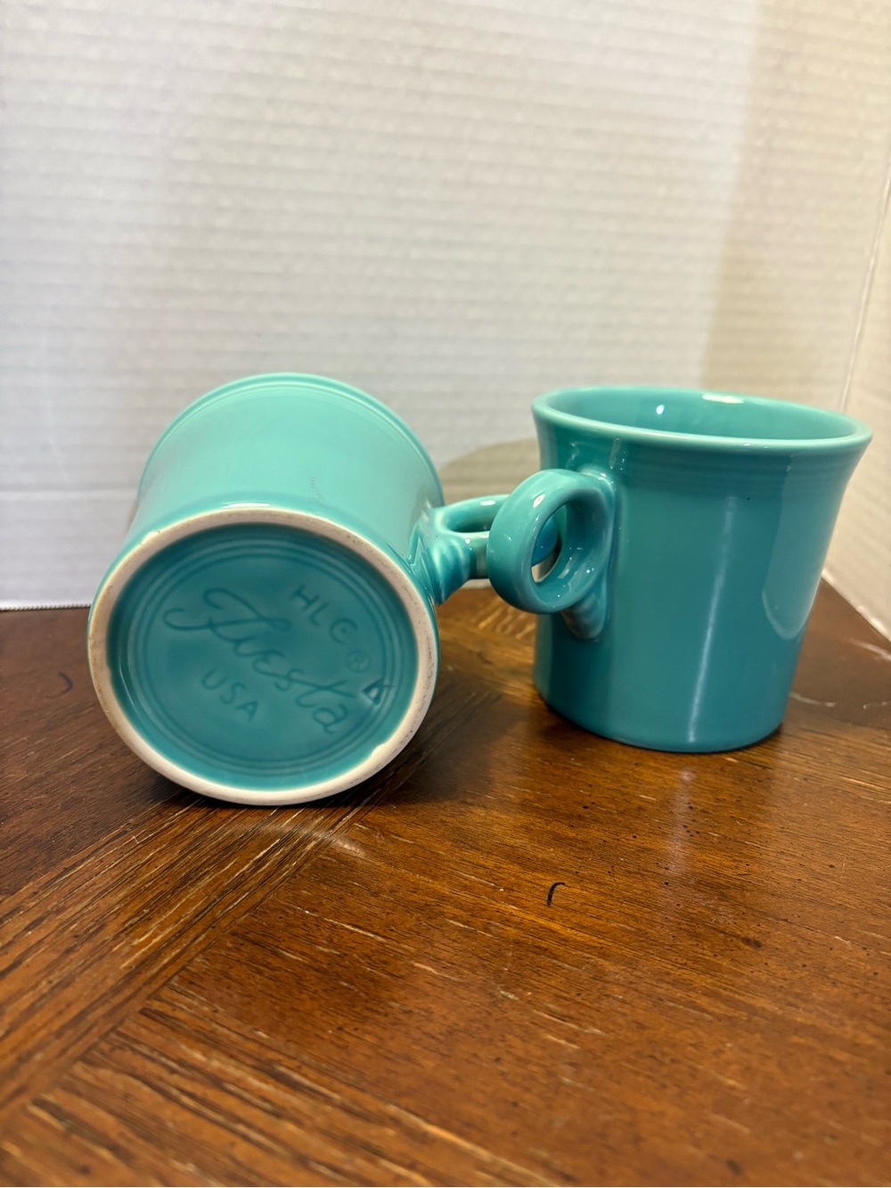 Fiesta Turquoise Ceramic Espresso Cups - Pair
